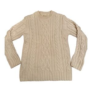 Woolovers brand 100% Pure Wool Aran Crew Neck Sweater size small